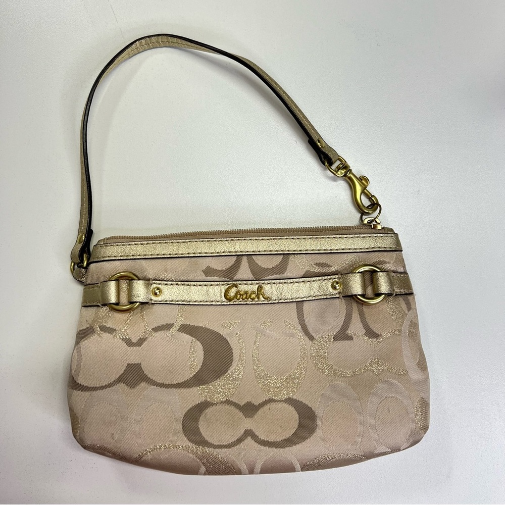 Coach Gold Gallery Signature Medium Wristlet